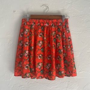 Red floral skirt by Forever 21
